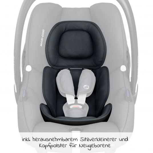 Maxi-Cosi Babyschale CabrioFix i-Size ab Geburt - 12 Monate (40-75 cm) inkl. Autositz-Schutzunterlage - Essential Graphite