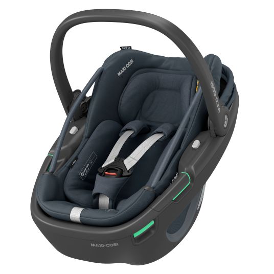 Maxi-Cosi Babyschale Coral 360 i-Size ab Geburt bis 12 kg (40 cm - 75 cm) mit Soft Carrier & Sonnenverdeck - Essential Graphite