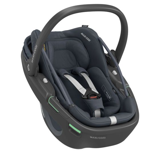 Maxi-Cosi Babyschale Coral 360 i-Size ab Geburt bis 12 kg (40 cm - 75 cm) mit Soft Carrier & Sonnenverdeck - Essential Graphite