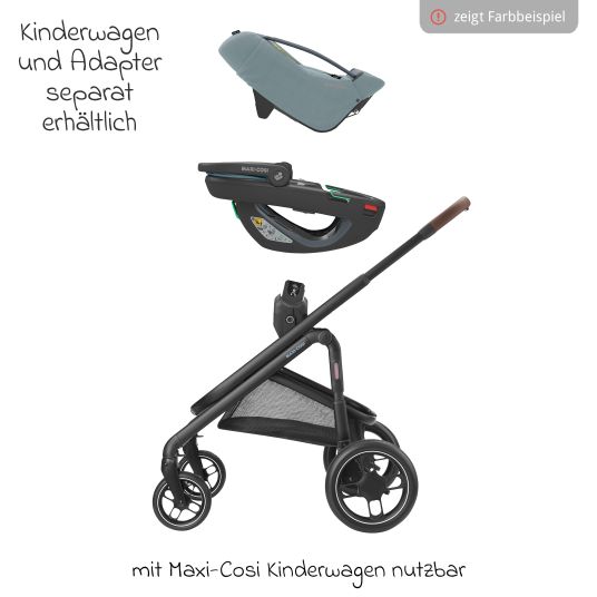 Maxi-Cosi Babyschale Coral 360 i-Size ab Geburt bis 12 kg (40 cm - 75 cm) mit Soft Carrier & Sonnenverdeck - Essential Graphite