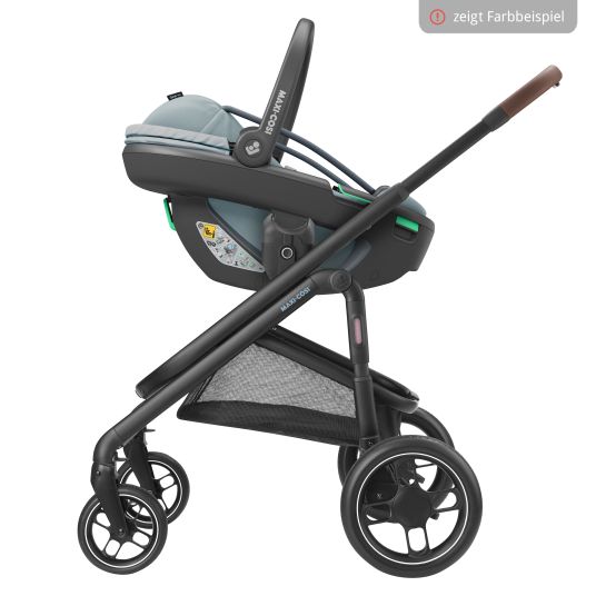 Maxi-Cosi Babyschale Coral 360 i-Size ab Geburt bis 12 kg (40 cm - 75 cm) mit Soft Carrier & Sonnenverdeck - Essential Graphite