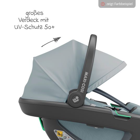 Maxi-Cosi Babyschale Coral 360 i-Size ab Geburt bis 12 kg (40 cm - 75 cm) mit Soft Carrier & Sonnenverdeck - Essential Graphite