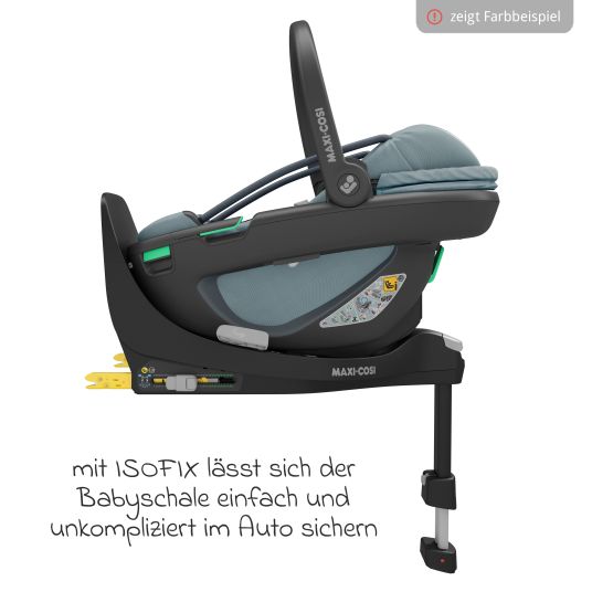 Maxi-Cosi Babyschale Coral 360 i-Size ab Geburt bis 12 kg (40 cm - 75 cm) mit Soft Carrier & Sonnenverdeck - Essential Graphite