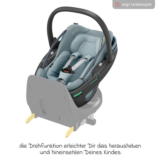 Maxi-Cosi Babyschale Coral 360 i-Size ab Geburt bis 12 kg (40 cm - 75 cm) mit Soft Carrier & Sonnenverdeck - Essential Graphite