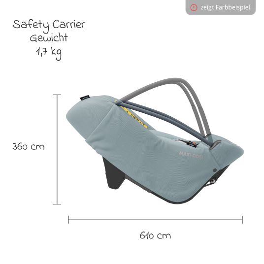 Maxi-Cosi Babyschale Coral 360 i-Size ab Geburt bis 12 kg (40 cm - 75 cm) mit Soft Carrier & Sonnenverdeck - Essential Graphite