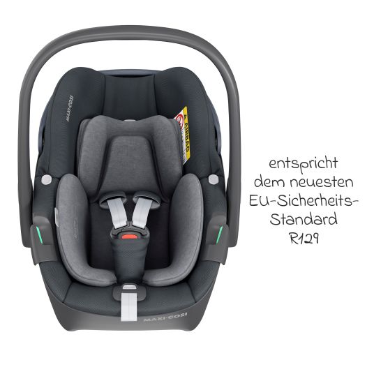 Maxi-Cosi Pebble 360 i-Size swivel infant car seat from birth - 15 months (40 cm - 83 cm) ClimaFlow, Easy-in harness system & G-Cell side impact technology - Essential Graphite