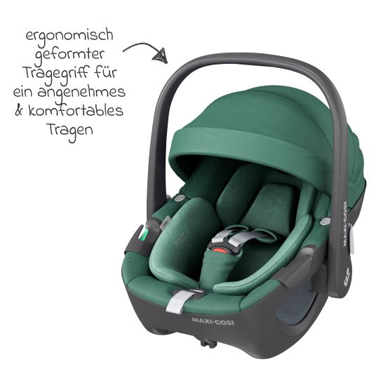 Maxi-Cosi Babyschale Pebble 360 i-Size drehbar ab Geburt - 15 Monate (40 cm - 83 cm) ClimaFlow, Easy-in Gurtsystem & G-Cell Seitenaufpralltechnologie - Essential Green