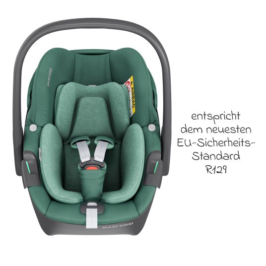 Maxi-Cosi Pebble 360 i-Size swivel infant car seat from birth - 15 months (40 cm - 83 cm) ClimaFlow, Easy-in harness system & G-Cell side impact technology - Essential Green