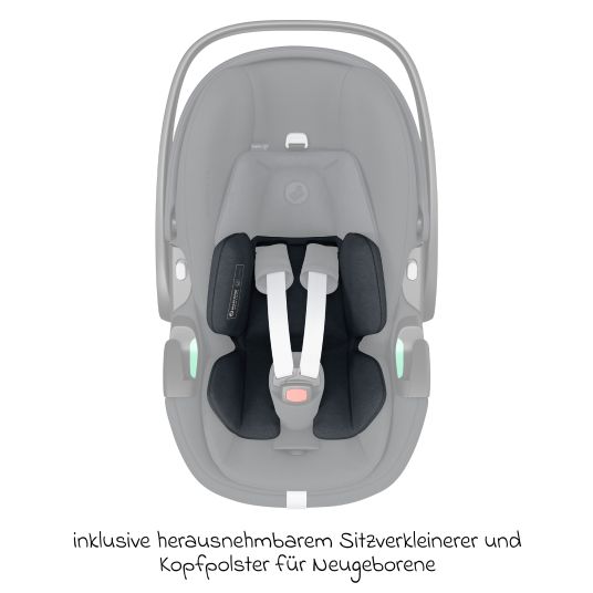 Maxi-Cosi Babyschale Pebble 360 Pro i-Size drehbar ab Geburt - 15 Monate (40 cm - 83 cm ) mit flacher Liegeposition - Essential Graphite