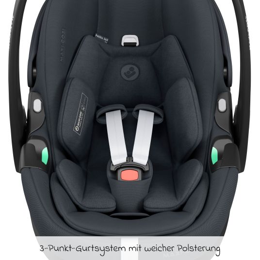 Maxi-Cosi Babyschale Pebble 360 Pro i-Size drehbar ab Geburt - 15 Monate (40 cm - 83 cm ) mit flacher Liegeposition - Essential Graphite