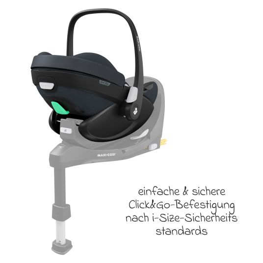 Maxi-Cosi Seggiolino auto girevole Pebble 360 Pro i-Size dalla nascita a 15 mesi (40 cm - 83 cm) con posizione reclinabile in piano - Essential Graphite