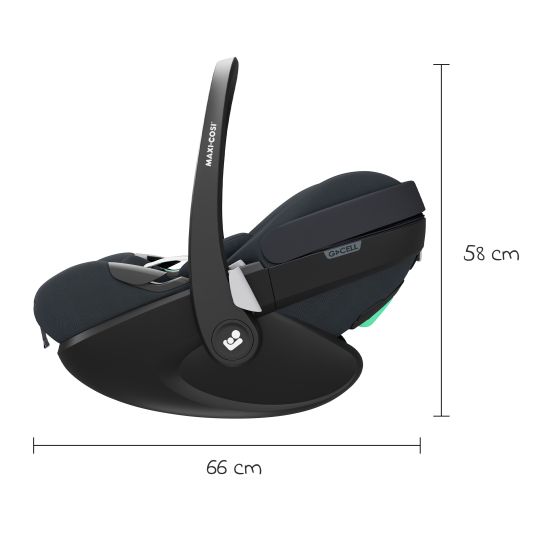 Maxi-Cosi Seggiolino auto girevole Pebble 360 Pro i-Size dalla nascita a 15 mesi (40 cm - 83 cm) con posizione reclinabile in piano - Essential Graphite