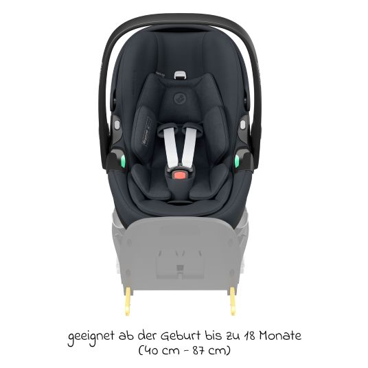 Maxi-Cosi Seggiolino auto girevole Pebble 360 Pro i-Size dalla nascita a 15 mesi (40 cm - 83 cm) con posizione reclinabile in piano - Essential Graphite