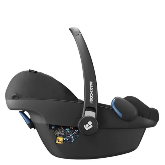 Maxi-Cosi Babyschale Pebble Pro i-Size ab Geburt-12 Monate (45-75 cm) FamilyFix 3 i-Size Base, Polsterschutz & Greifling - Essential Black