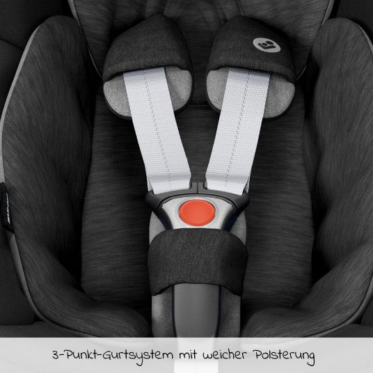Maxi-Cosi Babyschale Pebble Pro i-Size ab Geburt - 12 Monate (45-75 cm) & Sitzverkleinerer, Sonnenverdeck - Essential Black