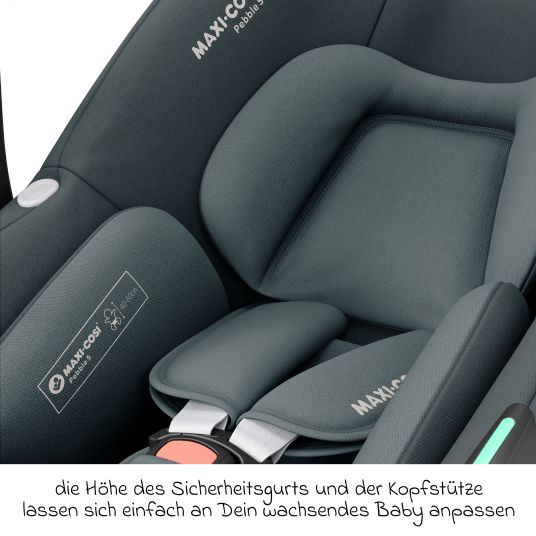 Maxi-Cosi Babyschale Pebble S i-Size ab Geburt - 15 Monate (40 cm - 83 cm) nur 3,4 kg leicht inkl. Isofix-Basis FamilyFix S, Schutzunterlage & Schnullertasche - Tonal Graphite