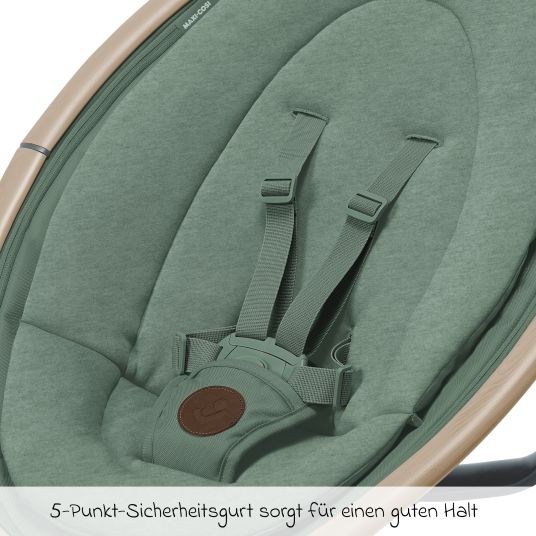 Maxi-Cosi Babyschaukel Cassia Swing nur 4 kg leicht mit 5 Schaukel-Geschwindigkeiten, mehrere Sitz- und Liegepositionen 12 Melodien & 2 Spielzeuge - Beyond Green Eco