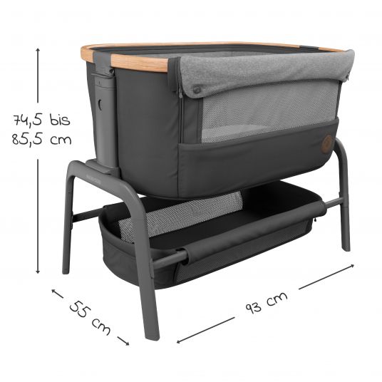 Maxi-Cosi Iora foldable side bed, incl. mattress & travel bag - Essential Graphite