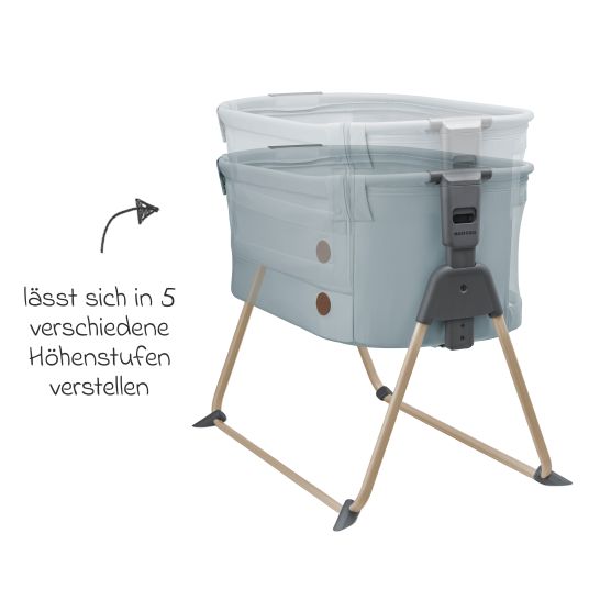 Maxi-Cosi Beistellbettchen Tori Beyond Eco Care ab Geburt - 6 Monate inkl. Matratze & Tragetasche - Grey