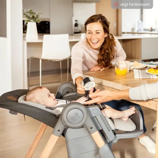 Maxi-Cosi Highchair Minla growing from birth - 14 years - Highchair, baby lounger with reclining function & tray - Beyound - Graphite Eco