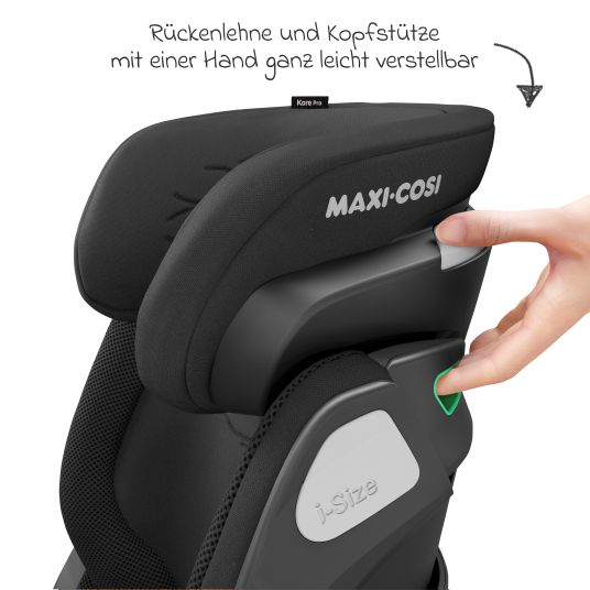 Maxi-Cosi Kindersitz Kore Pro i-Size 3,5 Jahre-12 Jahre (100 cm -150 cm) mit SPS Plus Aufprallschutz & Isofix - Authentic Black