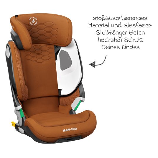 Maxi-Cosi Kindersitz Kore Pro i-Size 3,5 Jahre-12 Jahre (100 cm -150 cm) mit SPS Plus Aufprallschutz & Isofix - Authentic Cognac