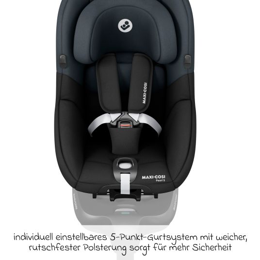 Maxi-Cosi Reboarder-Kindersitz Pearl S i-Size ab 3 Monate - 4 Jahre (61 cm - 105 cm) inkl. Isofix-Basis FamilyFix S, Schutzunterlage & Schnullertasche - Tonal Black