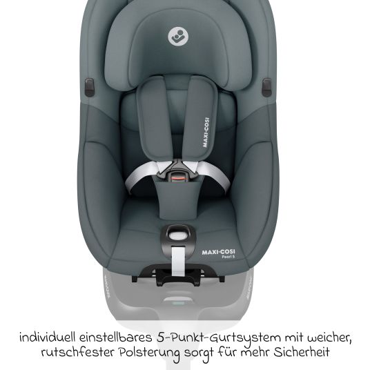 Maxi-Cosi Reboarder-Kindersitz Pearl S i-Size ab 3 Monate - 4 Jahre (61 cm - 105 cm) inkl. Isofix-Basis FamilyFix S, Schutzunterlage & Schnullertasche - Tonal Graphite