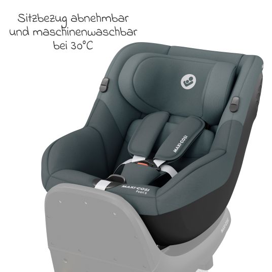 Maxi-Cosi Seggiolino auto Pearl S i-Size da 3 mesi a 4 anni (61 cm - 105 cm) con base FamilyFix S Isofix, cuscinetto protettivo e borsa portaciuccio - Tonal Graphite