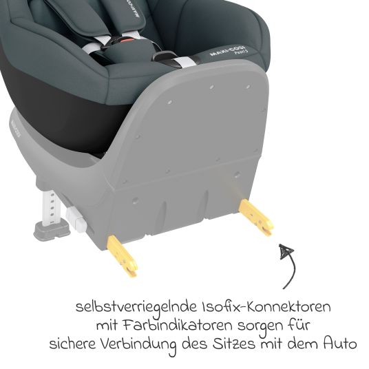 Maxi-Cosi Kindersitz Pearl S i-Size ab 3 Monate - 4 Jahre (61 cm - 105 cm) mit Easy-in-Haken & G-Cell Seitenaufpralltechnologie - Tonal Graphite