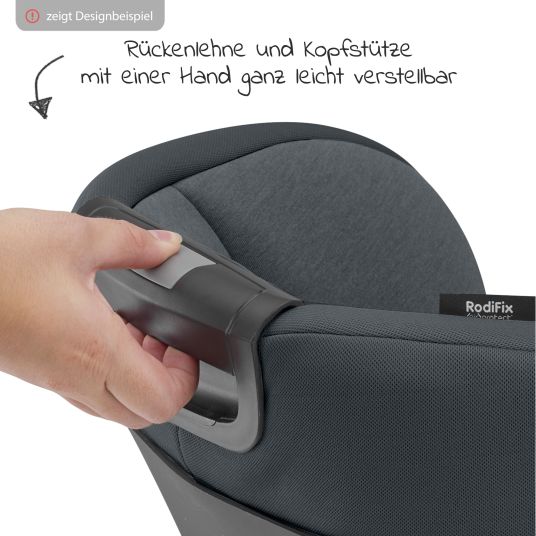 Maxi-Cosi RodiFix S i-Size child car seat from 3.5 years - 12 years (100 cm-150 cm) (15-36 kg) with G-Cell side impact protection & Isofix - Basic Grey