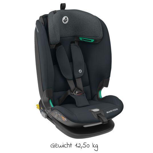 Maxi-Cosi Titan Plus i-Size child car seat from 15 months - 12 years (76 cm-150 cm) (9-36 kg) with G-Cell side impact protection, Isofix & Top Tether - Authentic Graphite