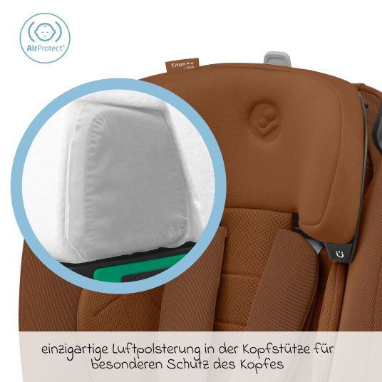 Maxi-Cosi Kindersitz Titan Pro2 i-Size ab 15 Monate - 12 Jahre (76 cm-150 cm) (9-36 kg) mit G-Cell Seitenaufprallschutz, Isofix & Top Tether - Authentic Cognac