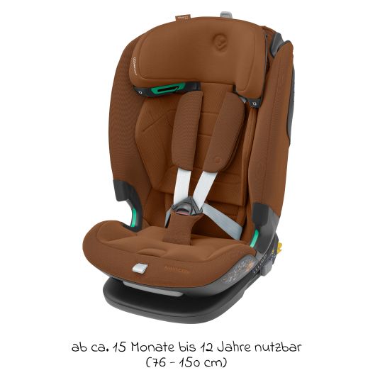 Maxi-Cosi Kindersitz Titan Pro2 i-Size ab 15 Monate - 12 Jahre (76 cm-150 cm) (9-36 kg) mit G-Cell Seitenaufprallschutz, Isofix & Top Tether - Authentic Cognac