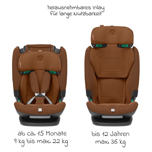 Maxi-Cosi Kindersitz Titan Pro2 i-Size ab 15 Monate - 12 Jahre (76 cm-150 cm) (9-36 kg) mit G-Cell Seitenaufprallschutz, Isofix & Top Tether - Authentic Cognac