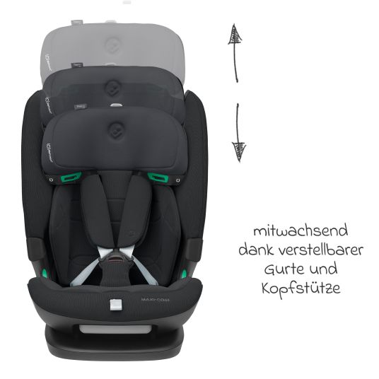 Maxi-Cosi Kindersitz Titan Pro2 i-Size ab 15 Monate - 12 Jahre (76 cm-150 cm) (9-36 kg) mit G-Cell Seitenaufprallschutz, Isofix & Top Tether - Authentic Graphite