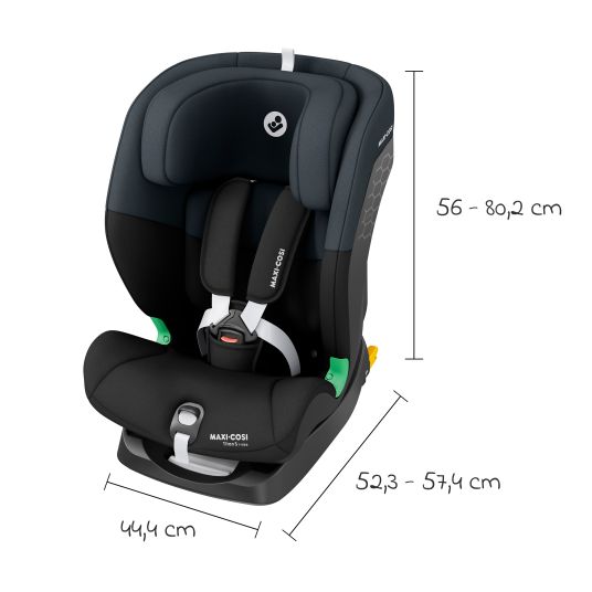 Maxi-Cosi Kindersitz Titan S i-Size ab 15 Monate - 12 Jahre (76 cm - 150 cm) mit G-Cell Seitenaufpralltechnologie mit Isofix & Top Tether - Tonal Black