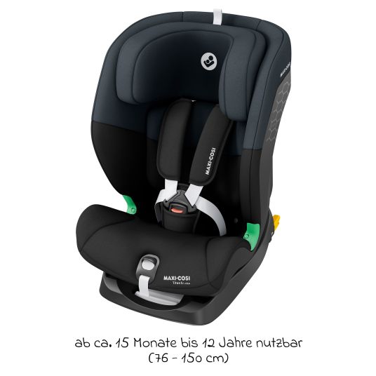 Maxi-Cosi Seggiolino auto Titan s i-Size da 15 mesi a 12 anni (76 cm - 150 cm) con tecnologia G-Cell a impatto laterale con Isofix e Top Tether - Nero Tonale