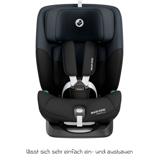 Maxi-Cosi Kindersitz Titan S i-Size ab 15 Monate - 12 Jahre (76 cm - 150 cm) mit G-Cell Seitenaufpralltechnologie mit Isofix & Top Tether - Tonal Black