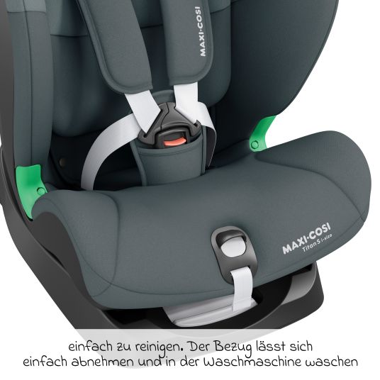 Maxi-Cosi Seggiolino auto Titan s i-Size da 15 mesi a 12 anni (76 cm - 150 cm) con tecnologia G-Cell a impatto laterale con Isofix e Top Tether - Tonal Graphite