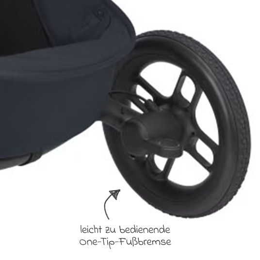 Maxi-Cosi Kombi-Kinderwagen Lila XP Plus inkl. Babywanne, geräumiger XL Korb bis 10 kg, umsetzbare Sitzeinheit, bis 22kg - Essential Graphite