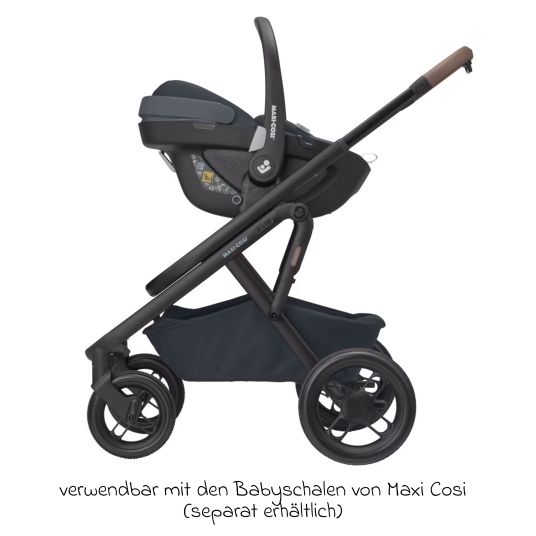 Maxi-Cosi Kombi-Kinderwagen Lila XP Plus inkl. Babywanne, geräumiger XL Korb bis 10 kg, umsetzbare Sitzeinheit, bis 22kg - Essential Graphite