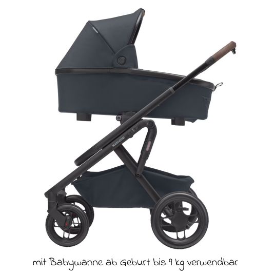 Maxi-Cosi Passeggino Lila XP Plus con navicella, capiente cesto XL fino a 10 kg, unità di seduta convertibile, fino a 22 kg - Essential Graphite