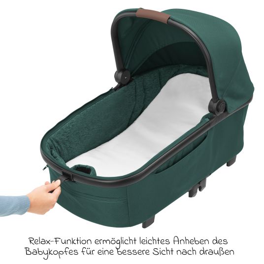 Maxi-Cosi Passeggino Lila XP Plus con navicella, capiente cesto XL fino a 10 kg, unità di seduta convertibile, fino a 22 kg - Essential Green