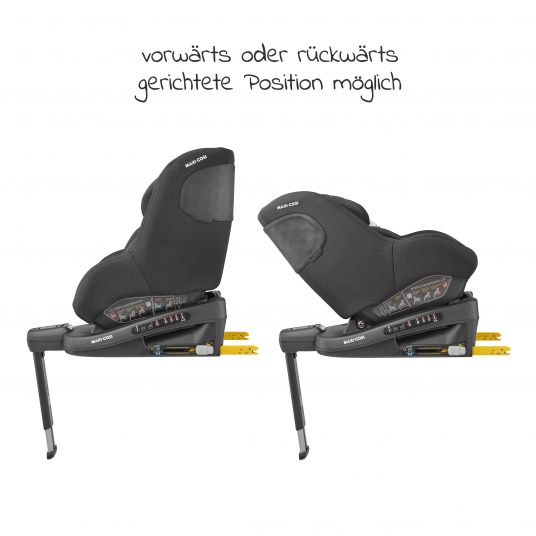 Maxi-Cosi Reboarder-Kindersitz Beryl Gr. 0+/1/2 ab Geburt -7 Jahre (ab Geburt-25 kg) Liegeposition &Isofix-Basis - Authentic Black