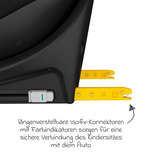 Maxi-Cosi Reboarder-Kindersitz Emerald S i-Size drehbar ab Geburt - 12 Jahre (40 cm - 150 cm) mit G-Cell Seitenaufpralltechnologie & Isofix-Base - Tonal Black