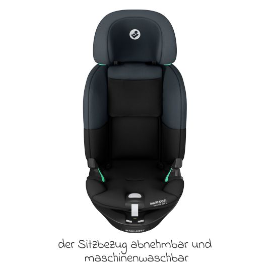 Maxi-Cosi Reboarder-Kindersitz Emerald S i-Size drehbar ab Geburt - 12 Jahre (40 cm - 150 cm) mit G-Cell Seitenaufpralltechnologie & Isofix-Base - Tonal Black