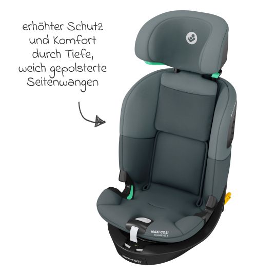 Maxi-Cosi Seggiolino Reboarder Emerald S i-Size girevole dalla nascita fino a 12 anni (40 cm - 150 cm) con tecnologia G-Cell per impatti laterali e base Isofix - Tonal Graphite