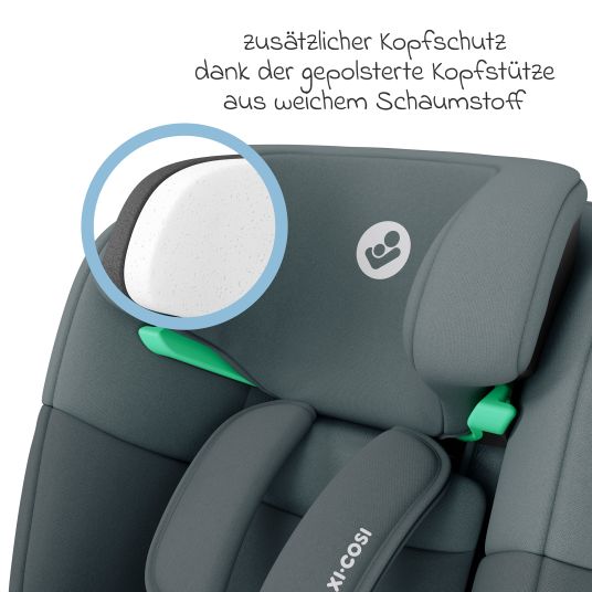 Maxi-Cosi Reboarder-Kindersitz Emerald S i-Size drehbar ab Geburt - 12 Jahre (40 cm - 150 cm) mit G-Cell Seitenaufpralltechnologie & Isofix-Base - Tonal Graphite