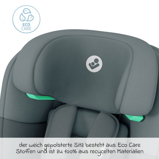 Maxi-Cosi Reboarder-Kindersitz Emerald S i-Size drehbar ab Geburt - 12 Jahre (40 cm - 150 cm) mit G-Cell Seitenaufpralltechnologie & Isofix-Base - Tonal Graphite